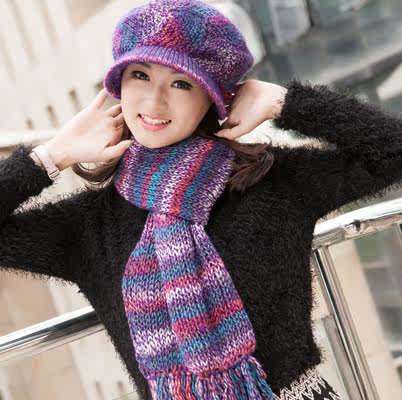 卓朵羊毛线帽子围巾两件套装韩版女士帽子女款秋冬季帽子冬天可爱