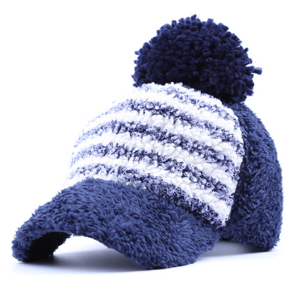 新款帽子女冬天鸭舌帽加厚加绒保暖韩版潮时尚平沿冬季棒球帽毛绒