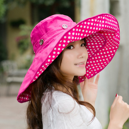 超大沿沙滩帽太阳帽女士遮阳帽夏凉帽双用防紫外线防晒可折叠户外