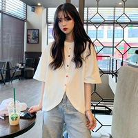 Mùa hè phiên bản Hàn Quốc của áo sơ mi gió bất thường thanh lịch 2019 mới ngắn tay áo sơ mi cardigan giản dị - Áo sơ mi sơ mi dài tay nữ