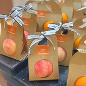 水果包装 盒橙子苹果橘子桃子单双个手提原色牛皮纸包装 袋通用纸盒