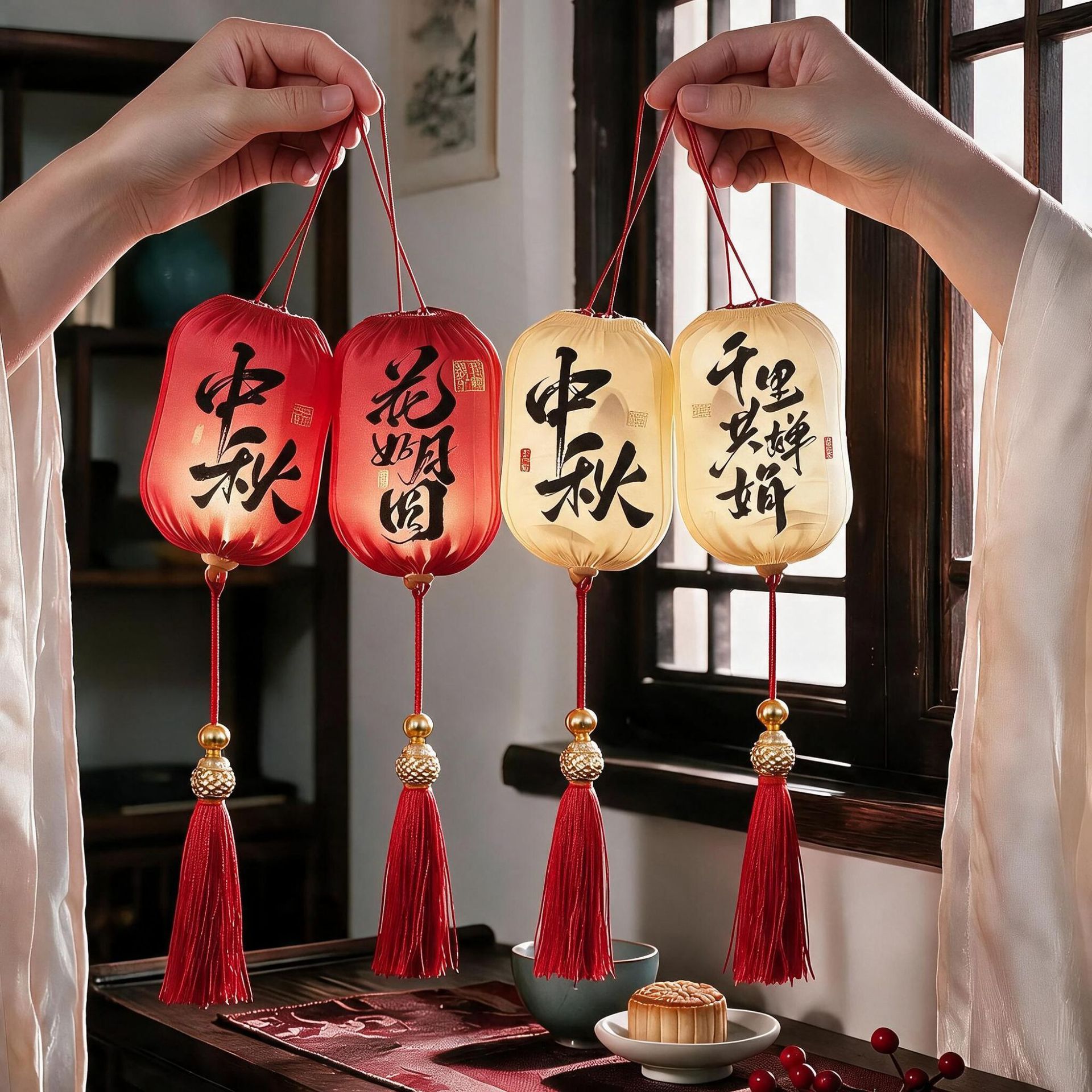中秋灯笼古风发光挂饰布置装饰图片