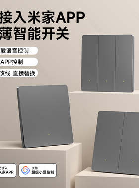 已接入米家app智能开关控制支持语音遥控全屋双单零火版灯面板86