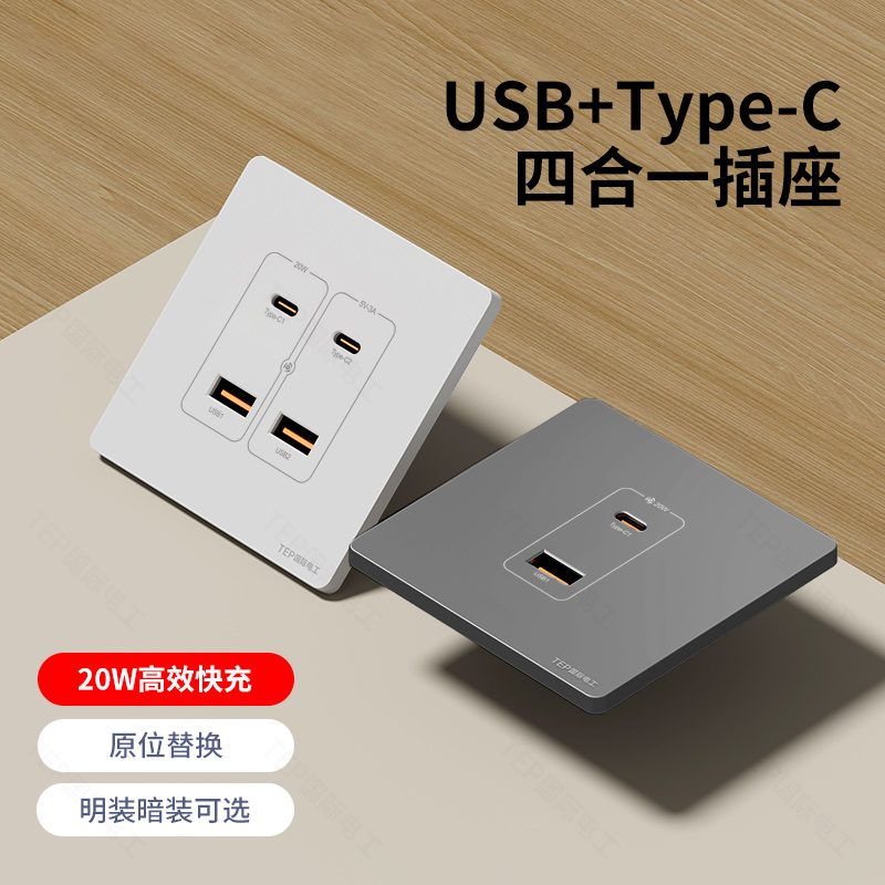 国际电工86型明装暗装二孔插座