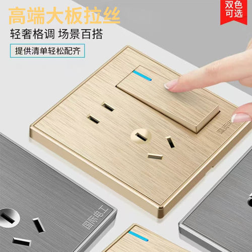 TEP国际电工拉丝大板开关86型