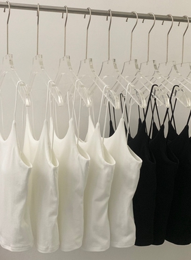 纯欲性感带胸垫吊带女纯色细肩带美背内搭背心外穿显瘦春夏上衣