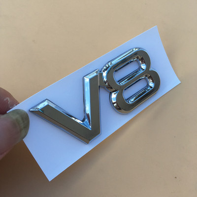 新途乐Y6 镀烙V8车标个性标改装汽车车贴车标车身贴标牌侧标标志