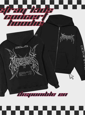 跨境热销开衫卫衣stray kids Dominate Tour 新款skz zip hoodie