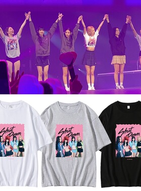 BlackPink演唱会BORNPINK朴彩英LISA同款海报印花短袖t恤女ins潮T