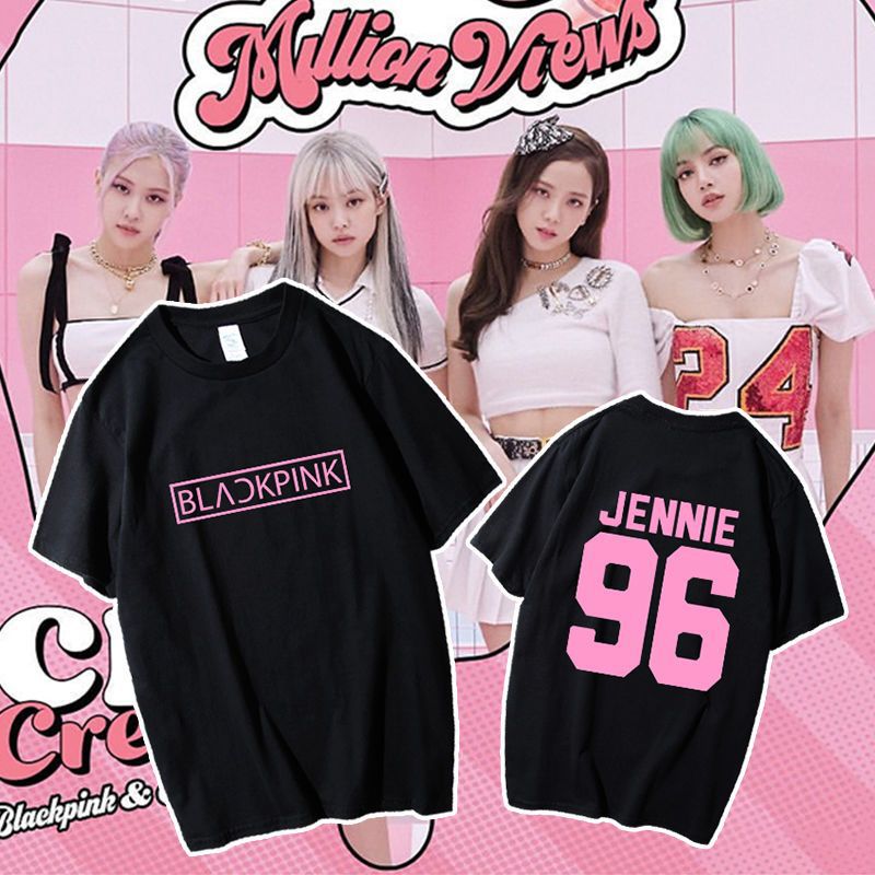 blackpink打歌服Lisa朴彩英金智秀JENNIE同款号码印花短袖t恤女潮