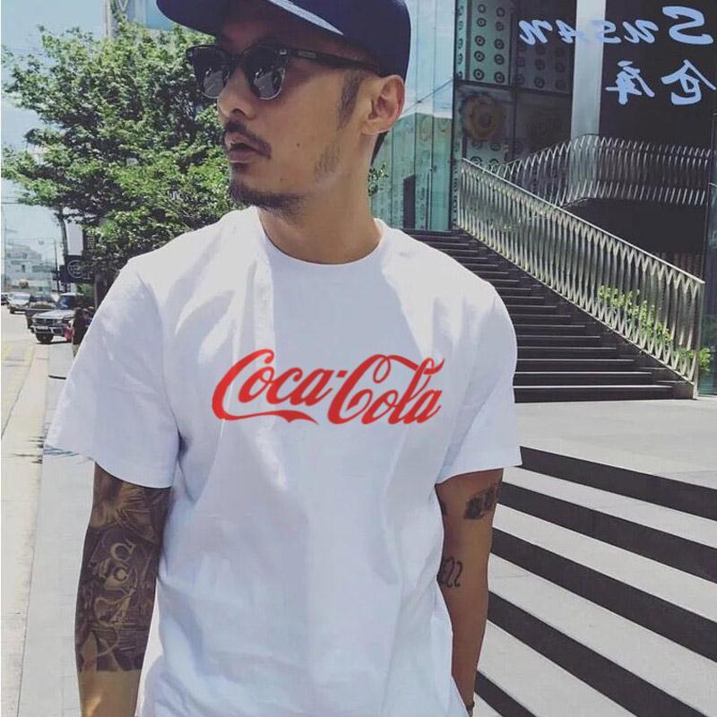 Coke上衣欧美潮牌可口可乐联名印花T恤短袖宽松男女情侣款ins潮流