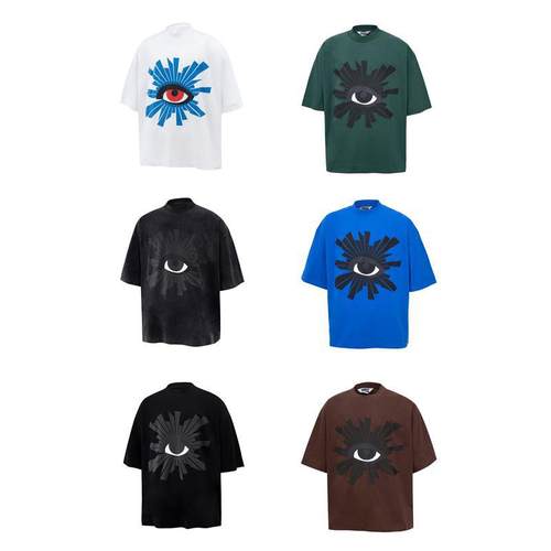 House of errors真理之眼印花复古水洗男女宽松夏季短袖T恤潮Y2K