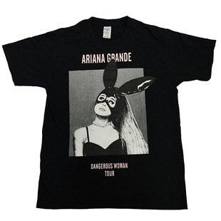 Ariana Grande 巡回演出 A妹同款专辑 兔脸封面 黑色周边短袖T恤