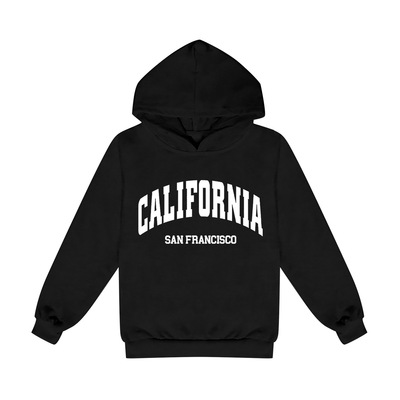 外贸热卖california san francisco加州字母印花男女休闲连帽卫衣
