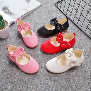 学生鞋 浅口白色公主单鞋 软 2025春秋英伦风百搭女童小皮鞋 女童皮鞋