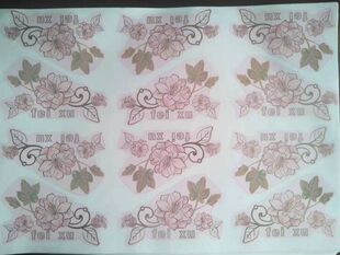 免漆正贴烫金小花花feixu字母花衣柜无需喷漆木制品工艺品床头花