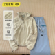 ZEENI 轻户外吸湿排汗连帽长袖 速干衣女宽松亲肤耐磨运动穿搭上衣