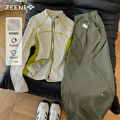 徒步爬山运动套装 ZEENI户外登山服立领修身 速干衣t恤外套女速干裤