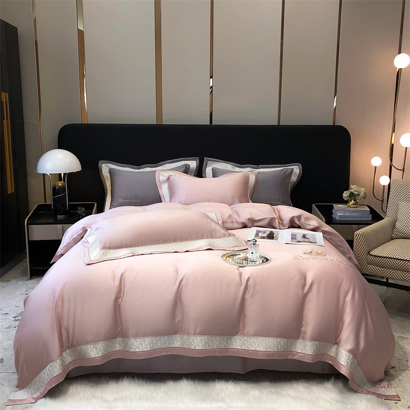 澳丹奴长绒棉四件套刺绣轻奢床品