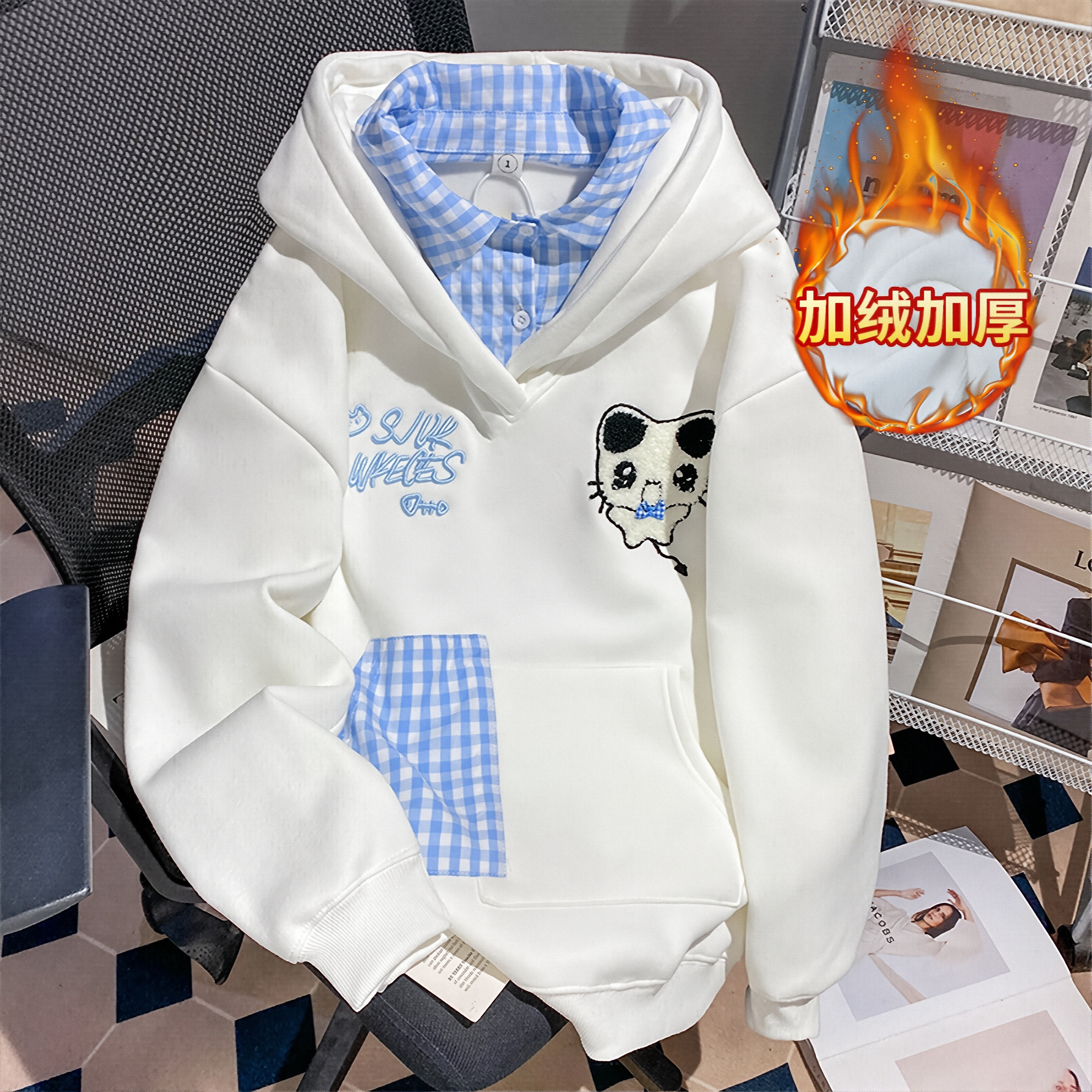 假两件卫衣女2025新款春秋