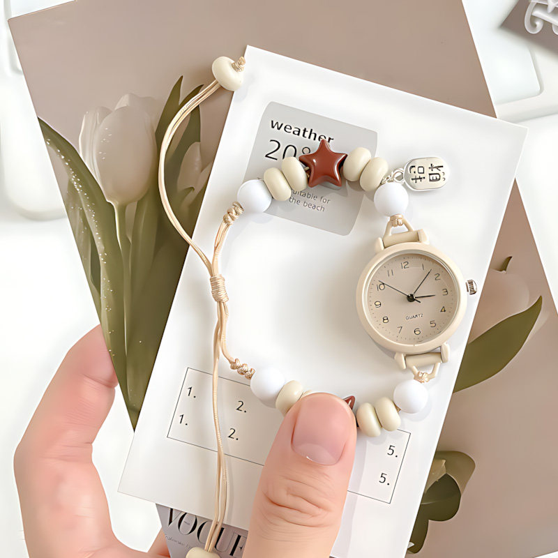 公务员考试专用手表女款初中生高中学生静音学院风石英表063