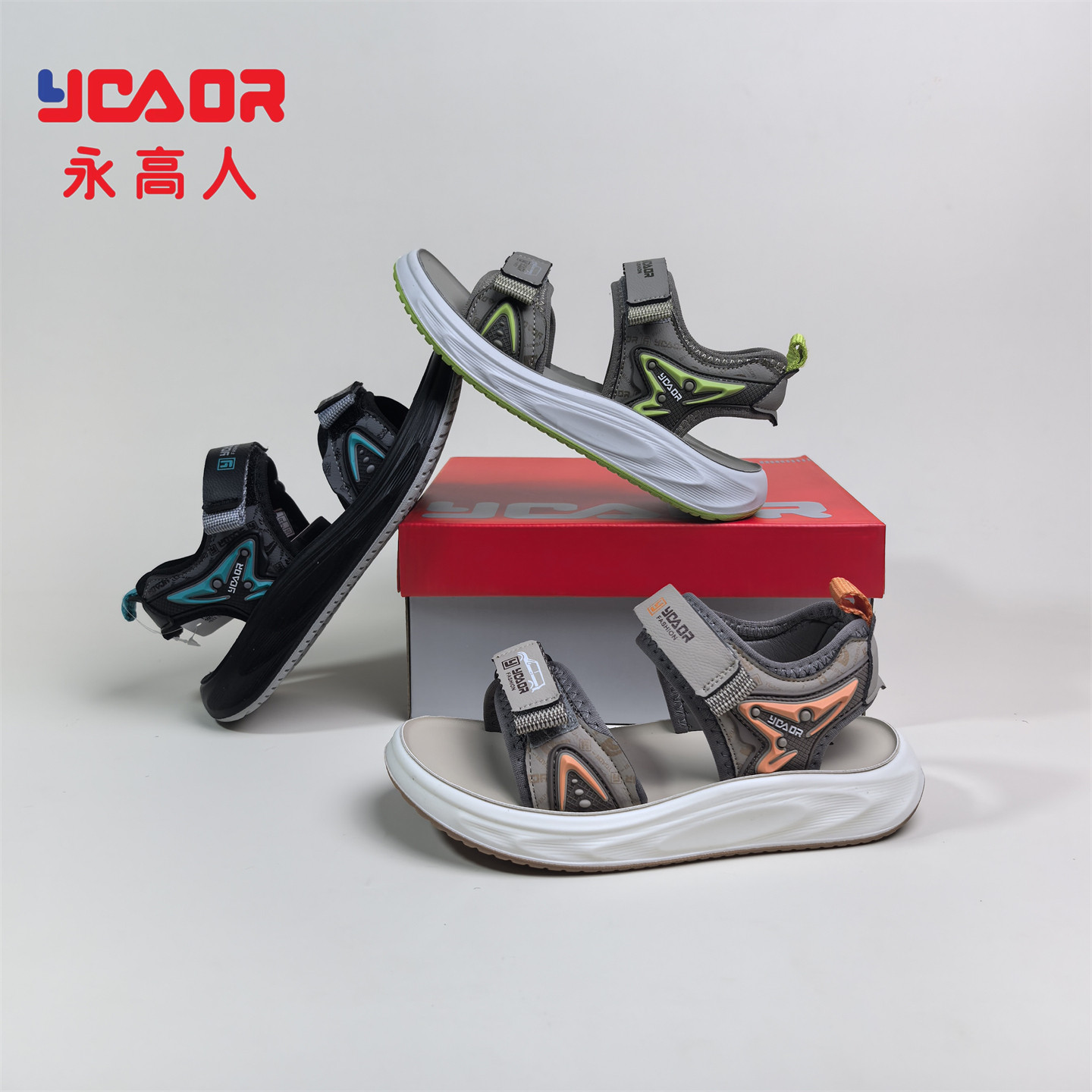 永高人童鞋2026夏季X63C052男中小童26-37软底防滑轻便沙滩凉鞋