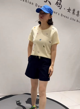 3986女权贵族夏季新款欧货短袖T恤加大码女装胖妹妹百搭显瘦半袖