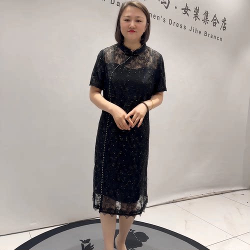 芮娜依莲夏季新款大码旗袍连衣裙