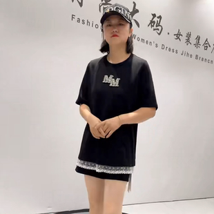 胖妹妹百搭短袖 6161女权贵族初秋新款 女装 一手长遮肉衫 上衣 加大码