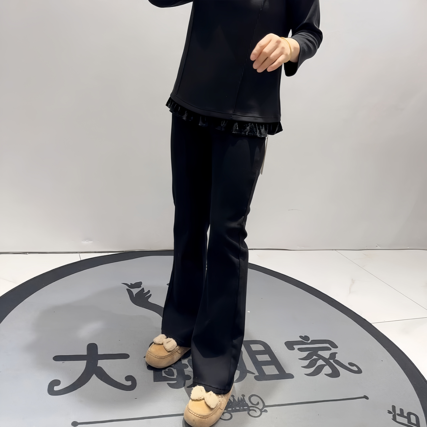 柏菲蒂冬季新款大码加厚绒牛仔裤