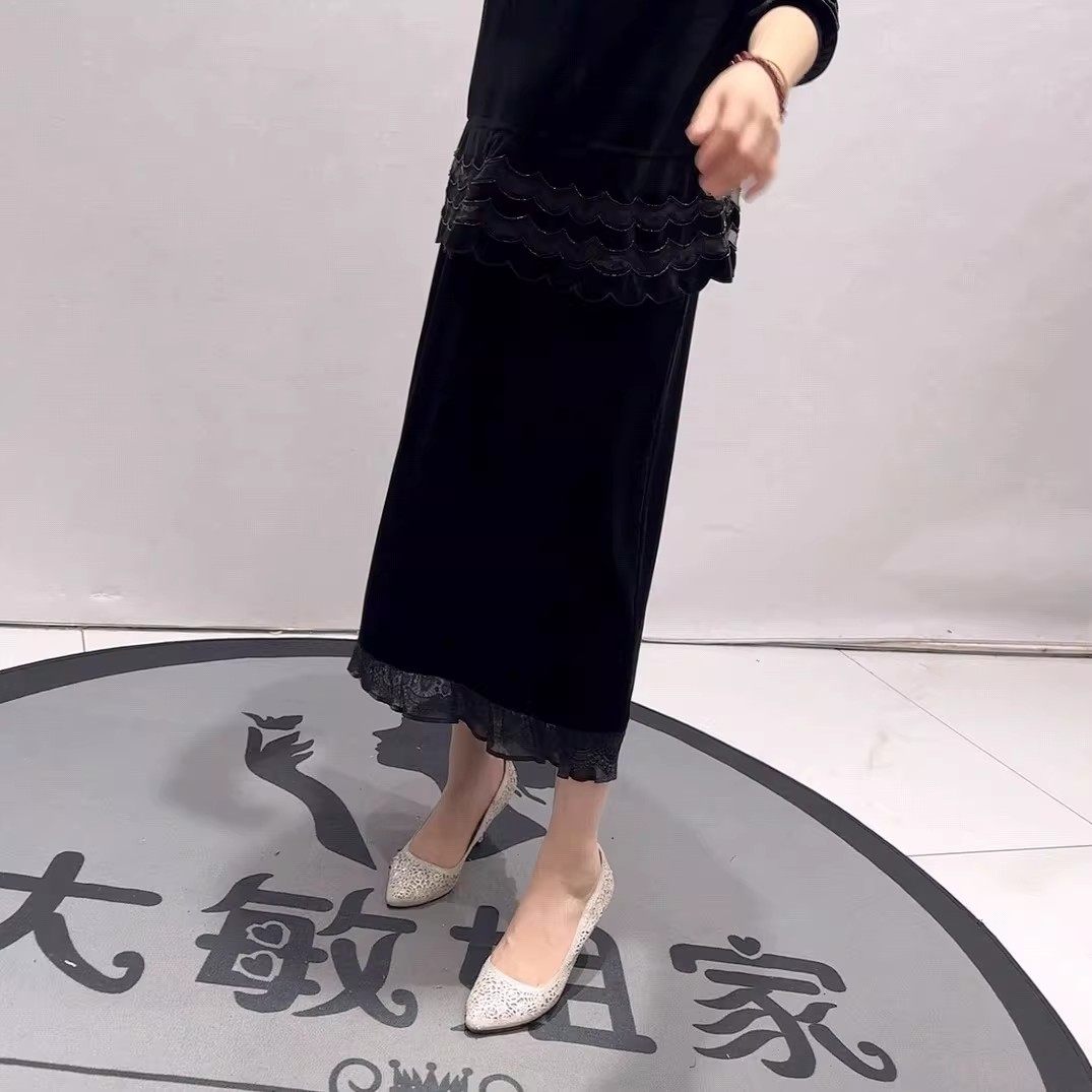 芮娜依莲5479年货春款欧货丝绒半身裙加大码女装胖妹妹百搭裙子女,女装/女士精品,常规大码外套,淘宝优惠券,粉丝福利购,淘宝优惠卷