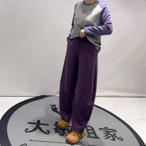 芮娜依莲秋冬新款大码显瘦休闲裤