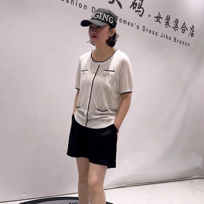 芮娜依莲夏季新款大码短袖针织衫