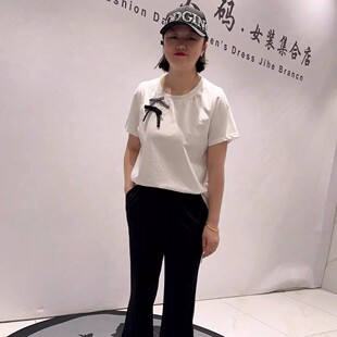 3823女权贵族夏季新款欧货减龄短袖加大码女装胖妹妹百搭显瘦上衣