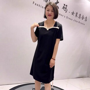 女装 欧货女人味连衣裙加大码 胖妹妹气质裙女 新款 1775芮娜依莲夏季