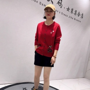 女权贵族1570年货新款欧货开衫针织衫加大码女装胖妹妹气质衫上衣