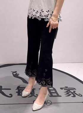 3236女权贵族夏季新款欧货松紧腰加大码女装胖妹妹百搭女裤