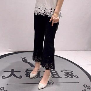 3236女权贵族夏季新款欧货松紧腰加大码女装胖妹妹百搭女裤