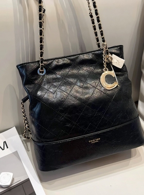 小南风Chio 摩登晚宴托特包精致斜挎小包包女黑色时髦通勤链条包