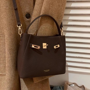 小南风Chio 头层牛皮 纽约映像手提包包女款通勤单肩斜挎凯莉包