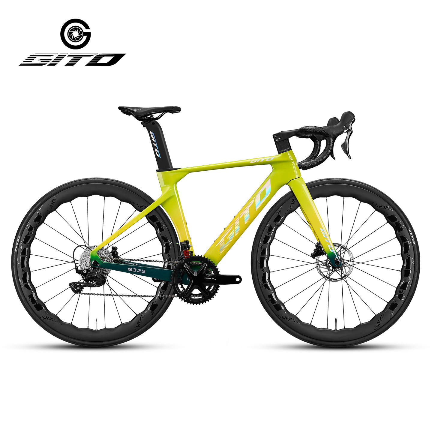 GITO碳纤维超轻公路车禧玛诺105套件24速竞速自行车波浪全碳轮组