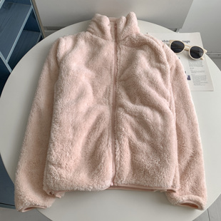 福利价~双面毛绒绒拉链卫衣冬季新品立领羊羔毛保暖家居睡衣外套