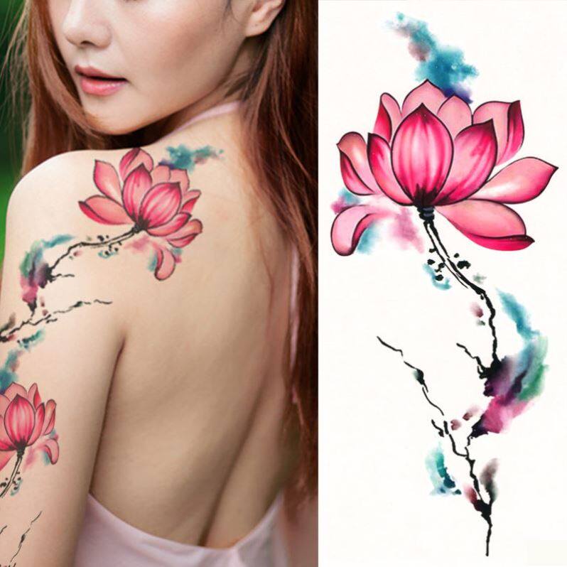 大花朵半臂花臂大图案大尺寸纹身贴手腕手背性感后背部牡丹肩膀女