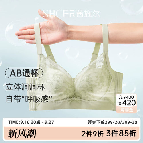 茜施尔无钢圈小胸聚拢洞洞杯文胸