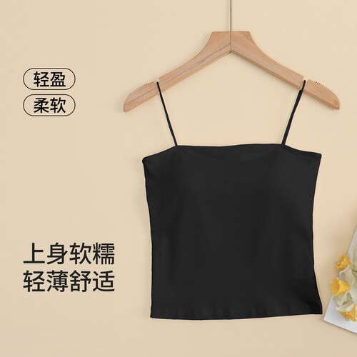 带胸垫背心女露脐短款小吊带