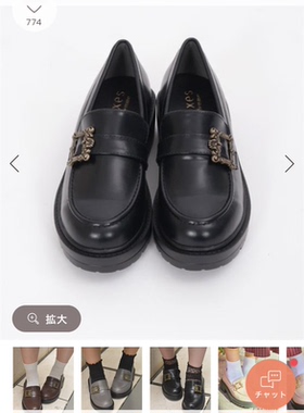 axes复古宫廷风方扣洛丽塔学院风乐福鞋粗跟JK制服鞋学生鞋女单鞋