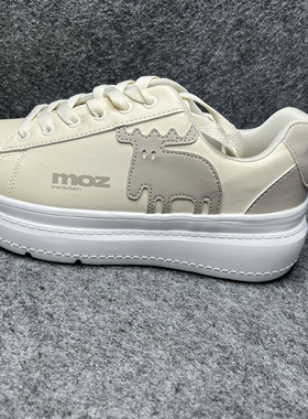 外贸纯元MOZ小白鞋女春休闲板鞋学生白色运动鞋轻便平底增高透气
