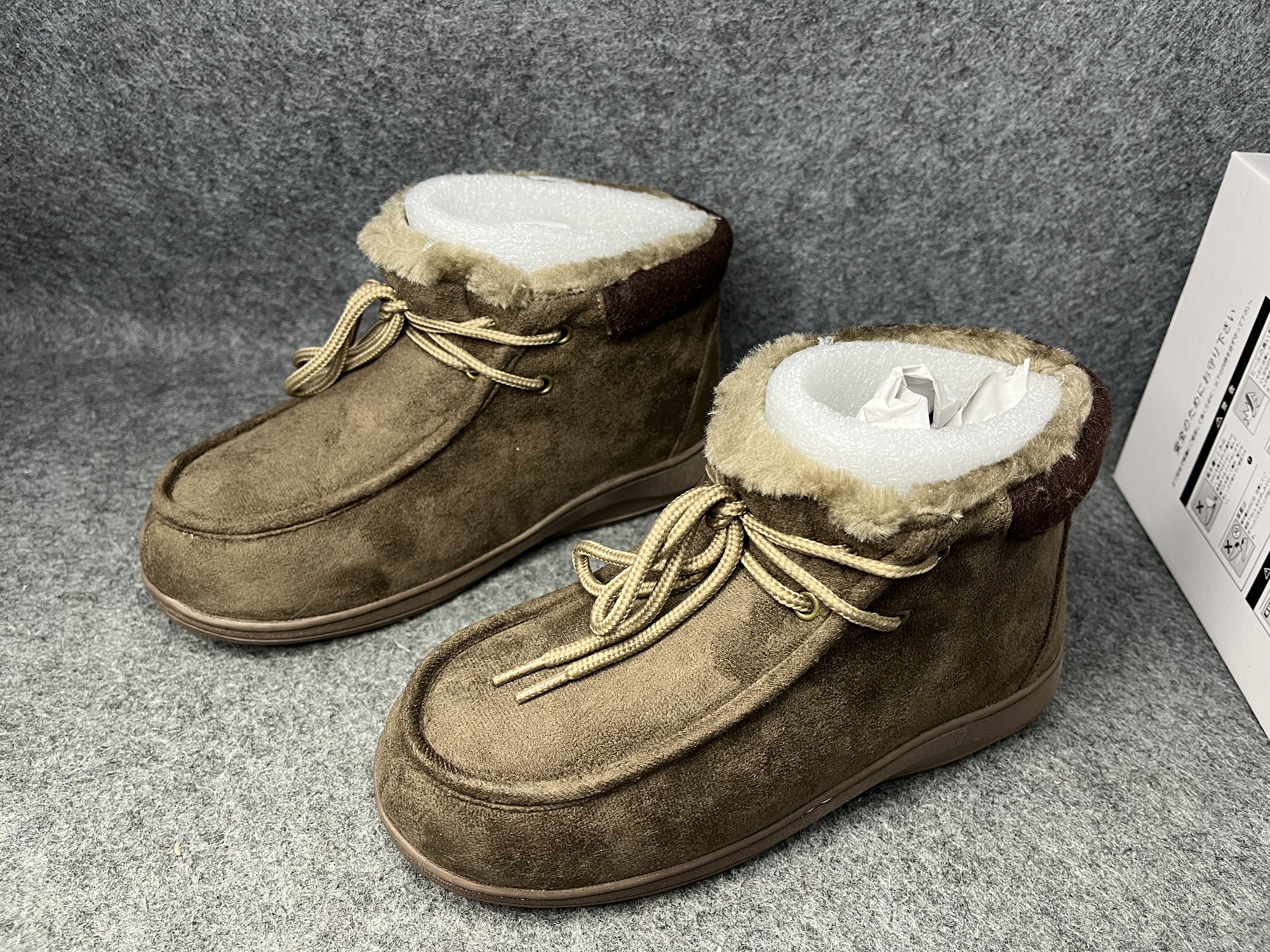 2025冬季日系森复古皮带扣套筒短靴棉靴毛内衬保暖靴保暖面包靴女