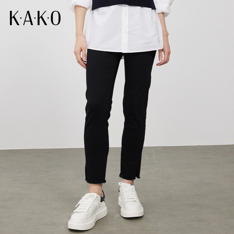 【商场同款】KAKO新款百搭女士休闲裤子显瘦小脚牛仔裤女5211571