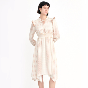 KAKO新品女士连衣裙收腰复古波点3920981
